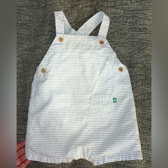 Striped White Kids Overalls - Picture 1 of 3